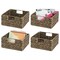 mDesign Woven Hyacinth Home Storage Basket for Cube Furniture, 4 Pack